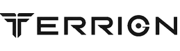 Logotyp Terrion w czarnej wersji poziomej